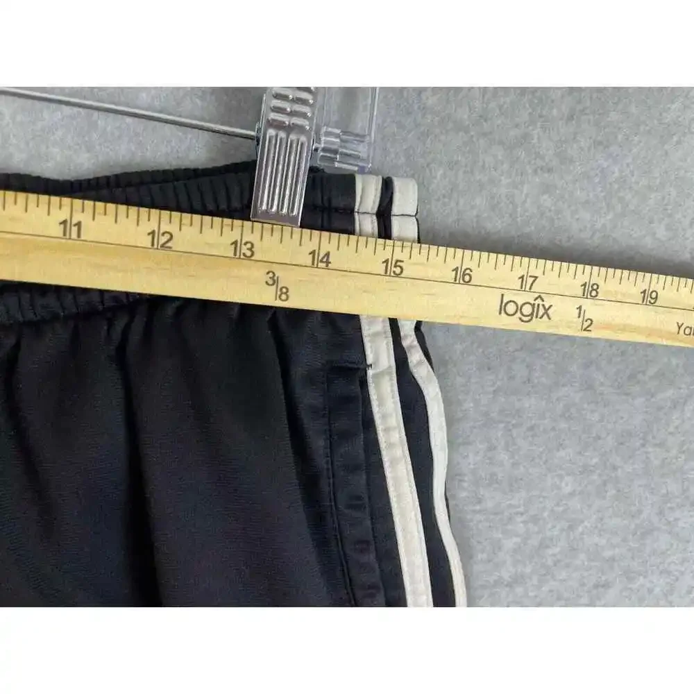 VTG Adidas Track‎ Pants Mens L Y2K 00s Side Snap 3 Stripe Black